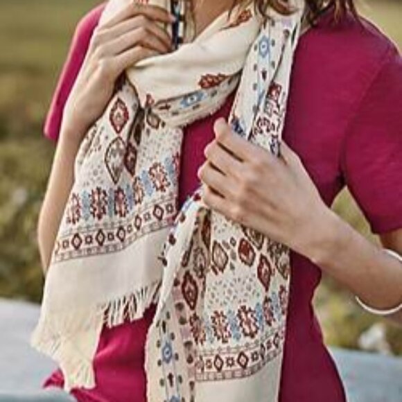 J. Jill Geometric Embroidered Scarf - Picture 1 of 11